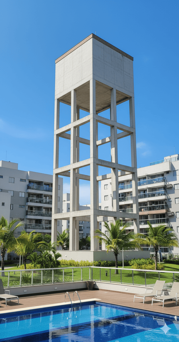 Reservatório de água tipo castelo d'água no Rio de Janeiro - Serviço Hidracon